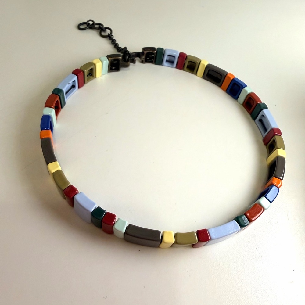 Roxanne Assoulin Colorful Enamel Tile Choker Necklace